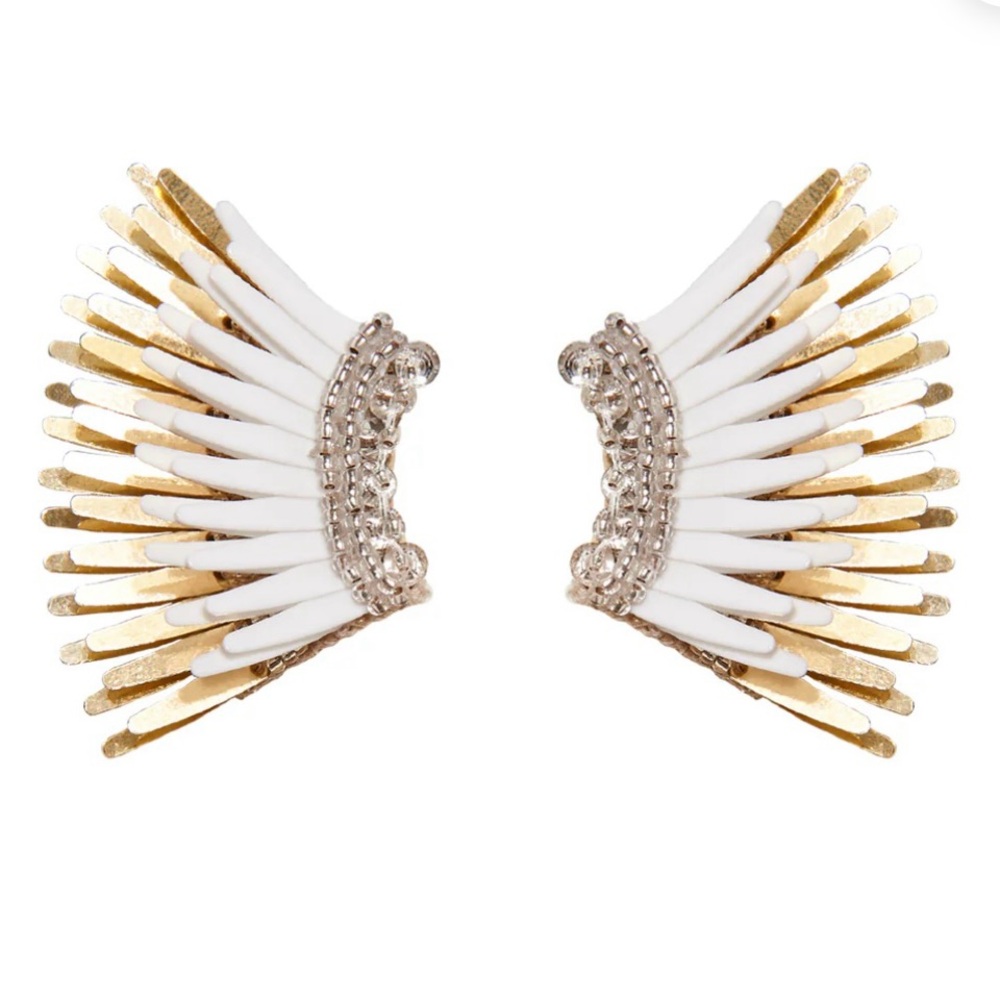 Elegant Gold and Silver Wing Earrings